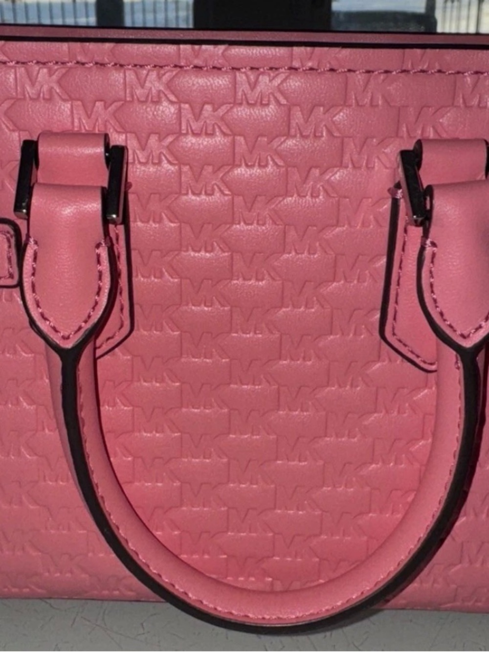Michael Kors Pink Embossed Leather Mini Satchel with Charm - Picture 7 of 12
